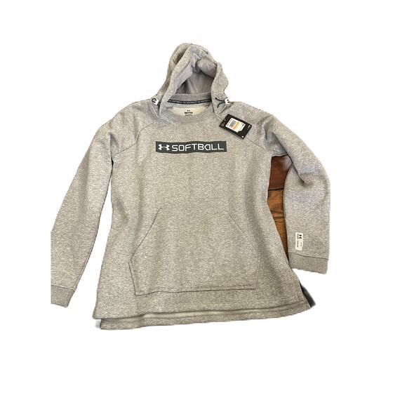 Under Armour Gray Softball Sweatshirt SZ S NWT - Picture 1 of 10